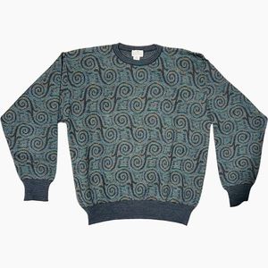 VTG 80’s Neiman Marcus Men’s Abstract Pattern Wool Sweater